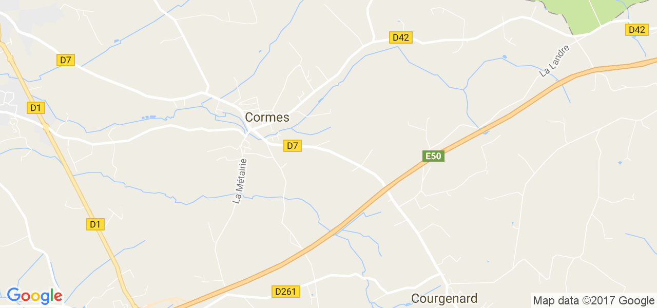 map de la ville de Cormes