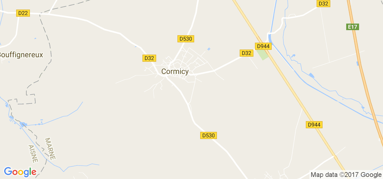 map de la ville de Cormicy