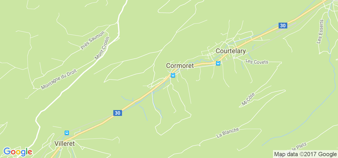 map de la ville de Cormoret