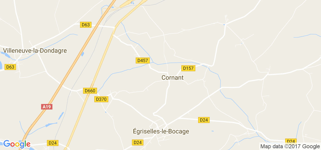 map de la ville de Cornant