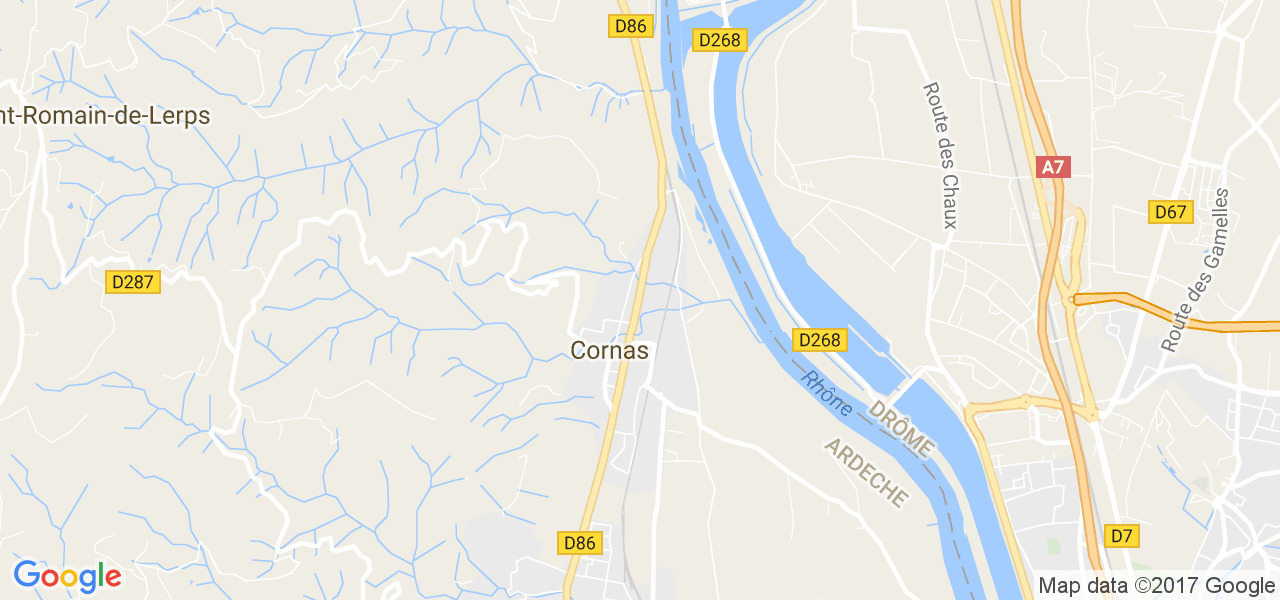 map de la ville de Cornas