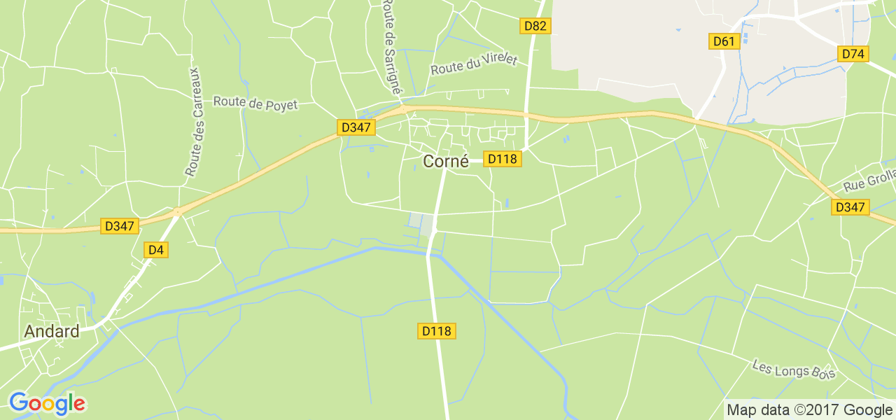 map de la ville de Corné