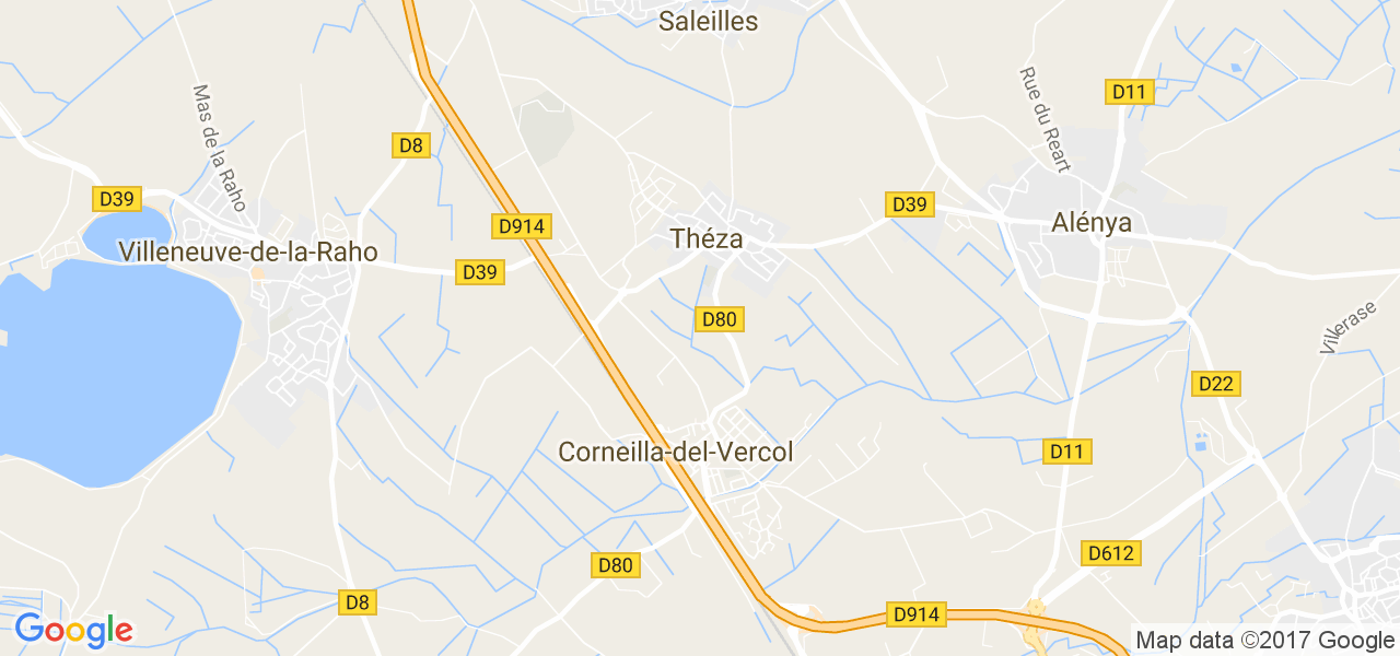 map de la ville de Corneilla-del-Vercol