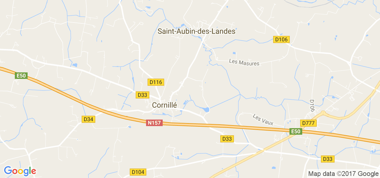 map de la ville de Cornille