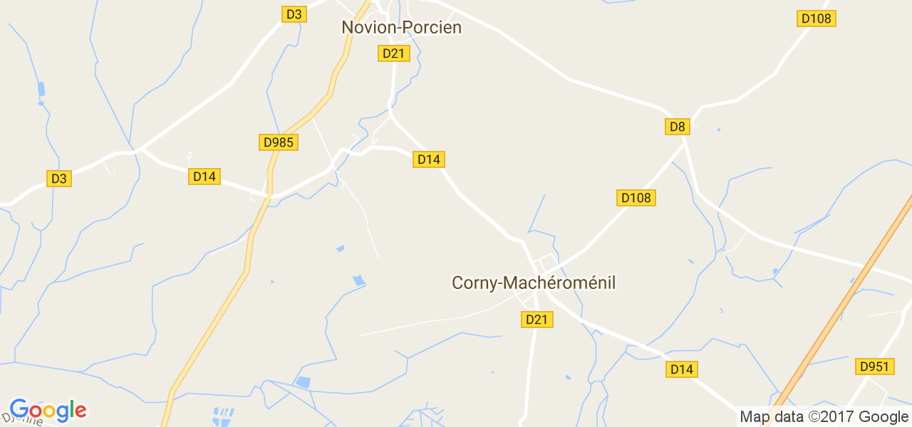 map de la ville de Corny-Machéroménil