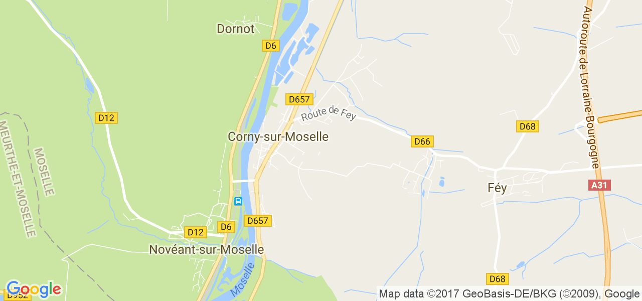 map de la ville de Corny-sur-Moselle