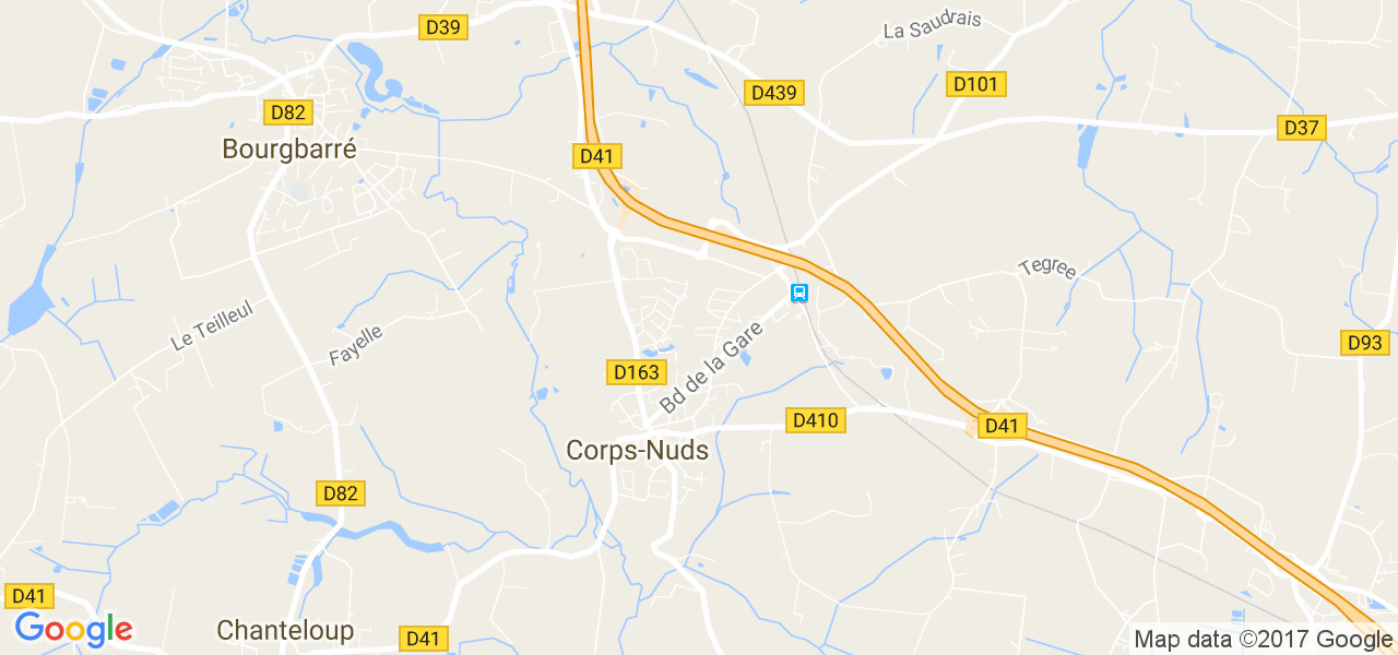 map de la ville de Corps-Nuds