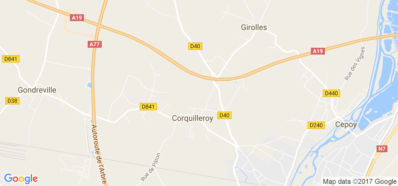 map de la ville de Corquilleroy