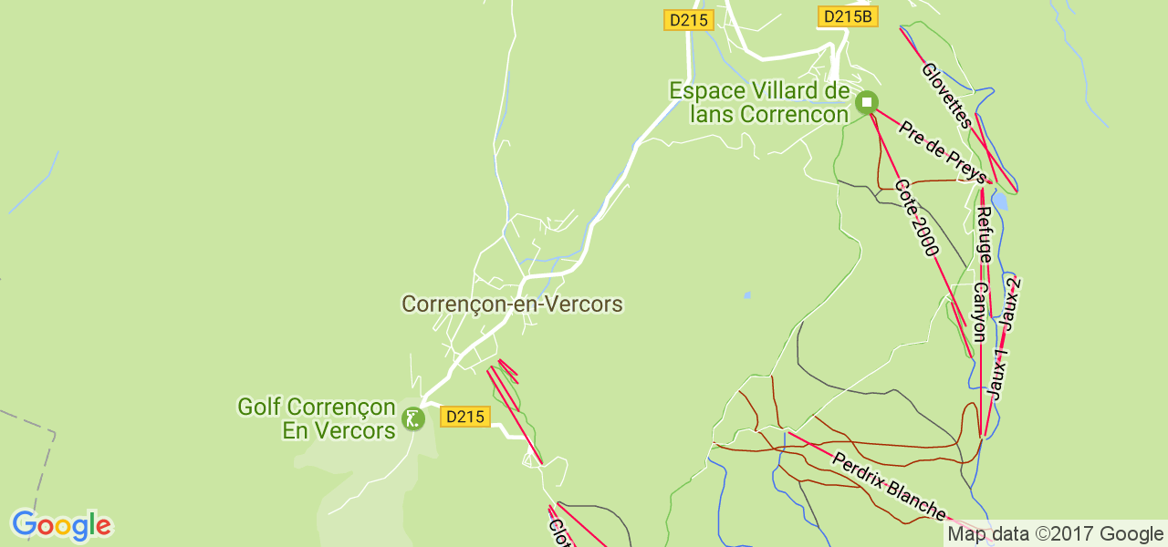 map de la ville de Corrençon-en-Vercors