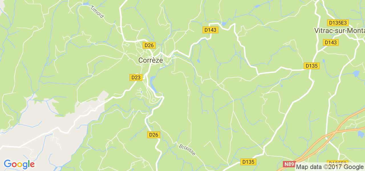 map de la ville de Corrèze