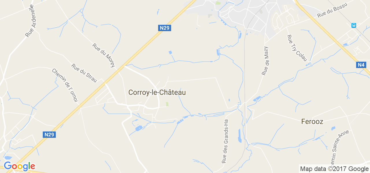 map de la ville de Corroy-Le-Château