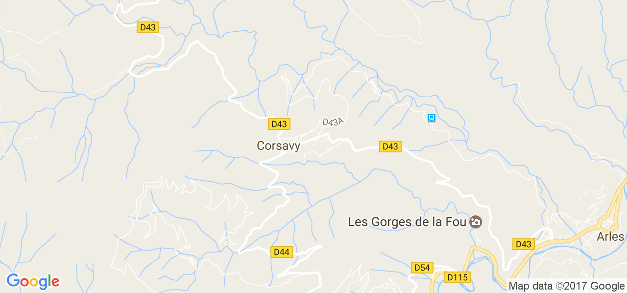 map de la ville de Corsavy