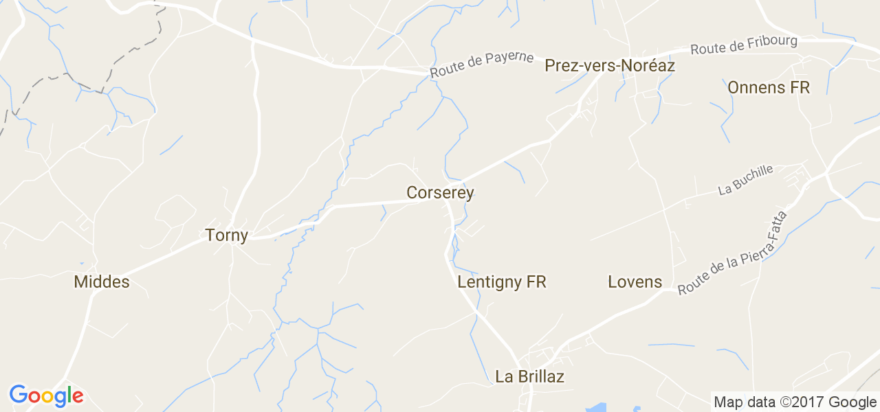 map de la ville de Corserey