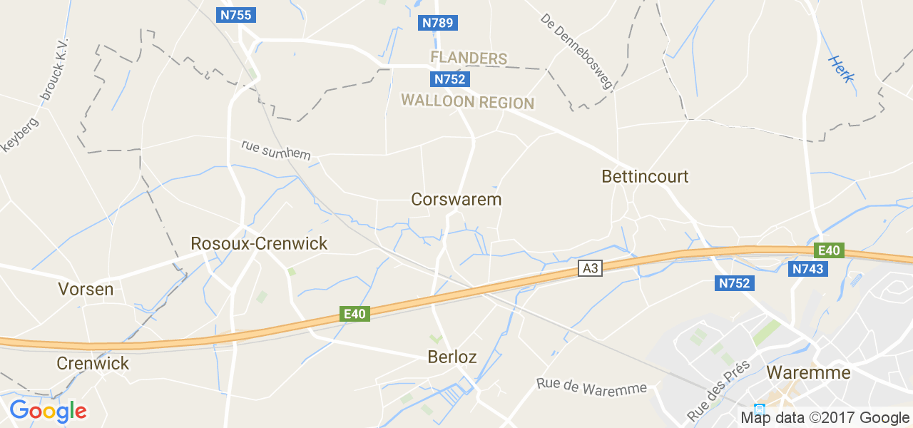 map de la ville de Corswarem