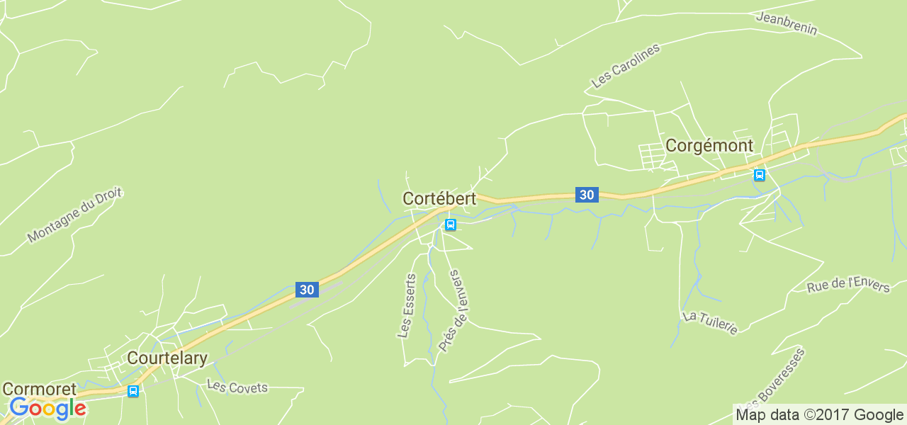 map de la ville de Cortébert