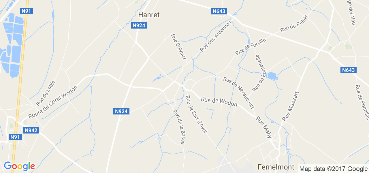 map de la ville de Cortil-Wodon