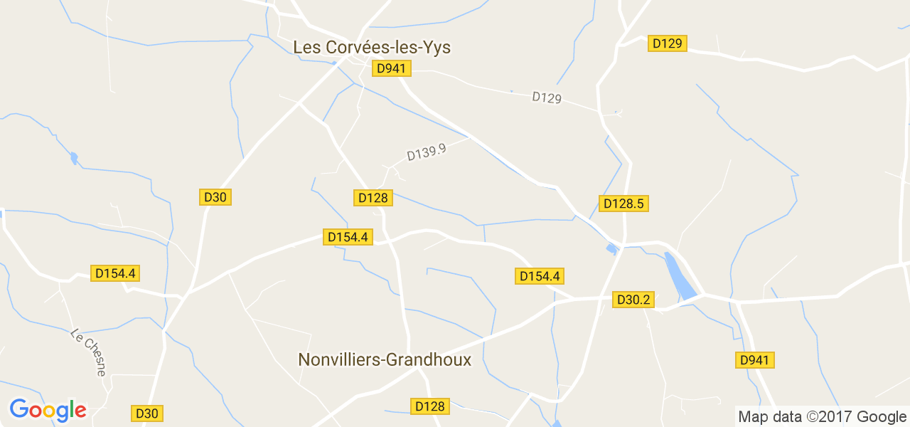 map de la ville de Corvées-les-Yys