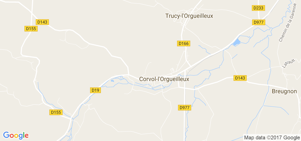 map de la ville de Corvol-l'Orgueilleux