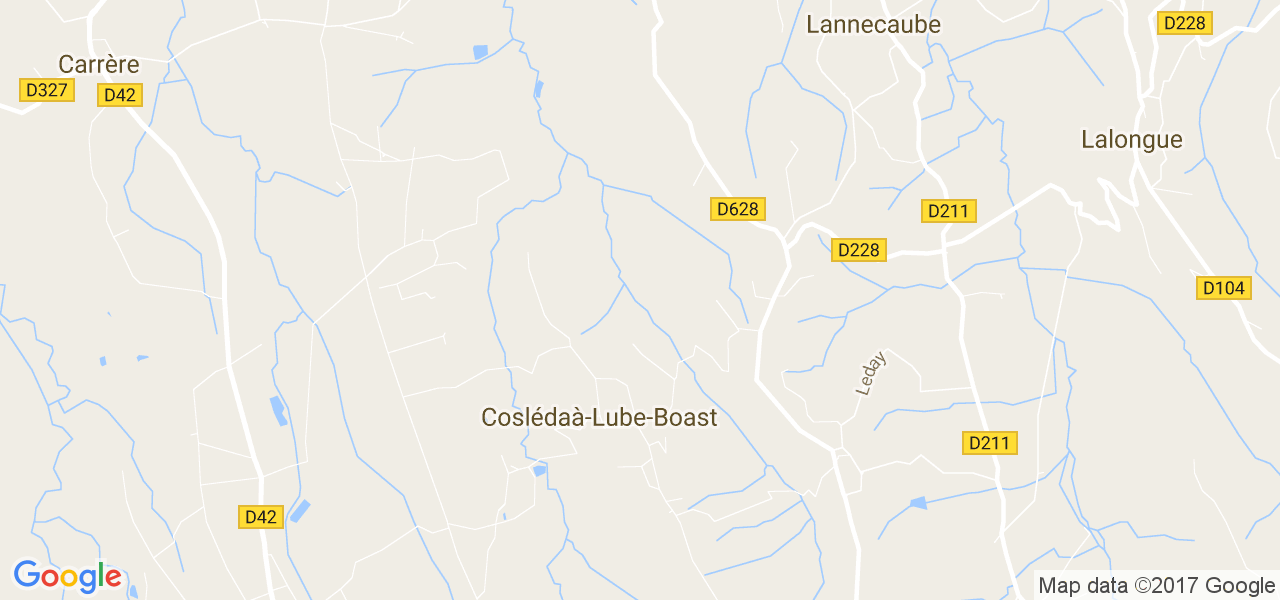 map de la ville de Coslédaà-Lube-Boast