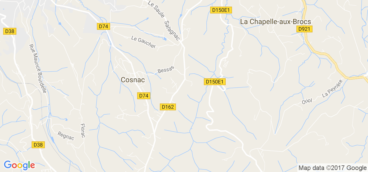 map de la ville de Cosnac