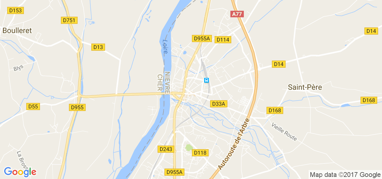 map de la ville de Cosne-Cours-sur-Loire