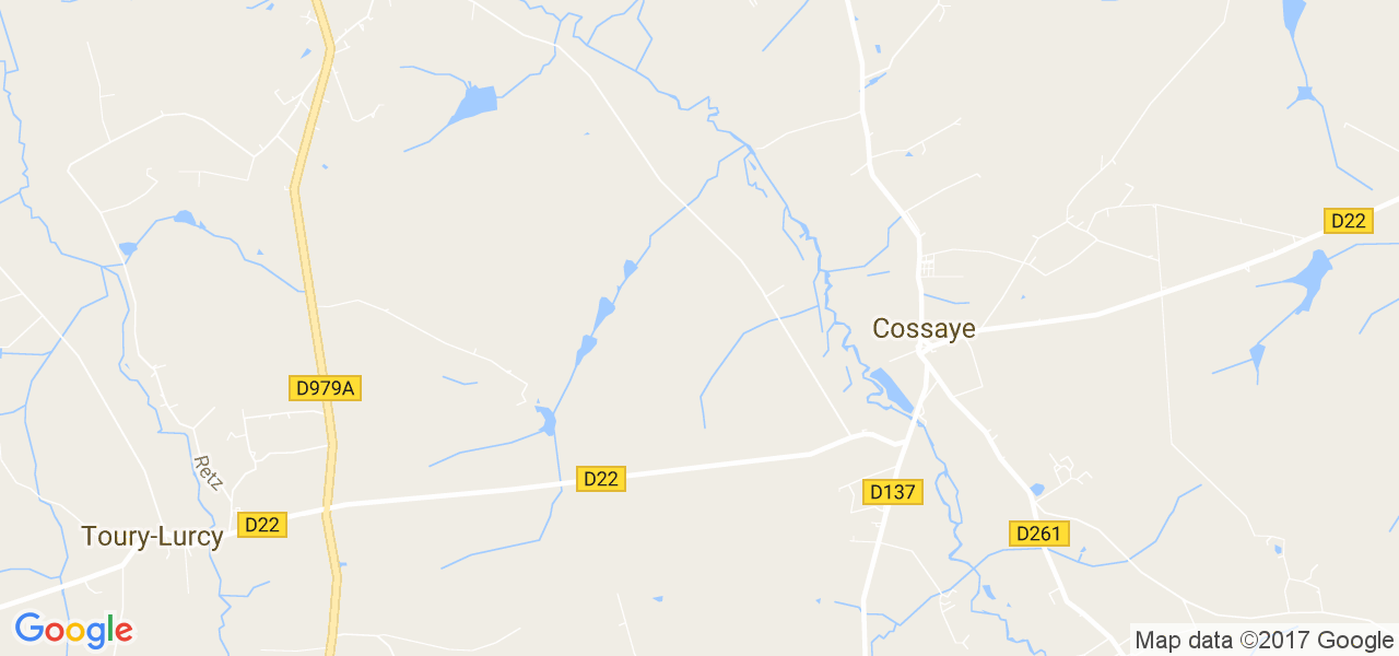 map de la ville de Cossaye