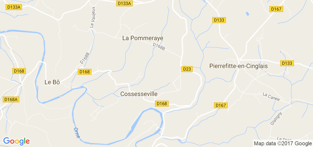 map de la ville de Cossesseville