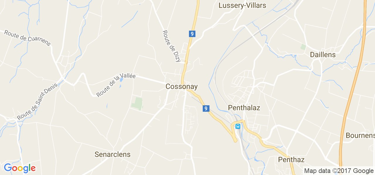 map de la ville de Cossonay