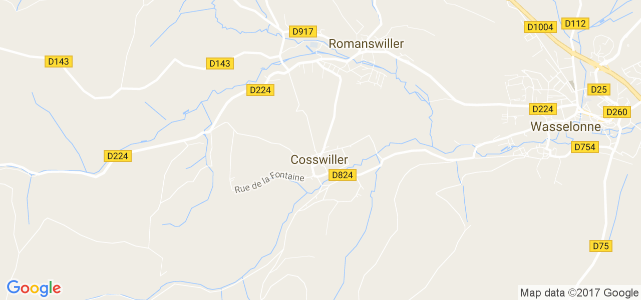 map de la ville de Cosswiller