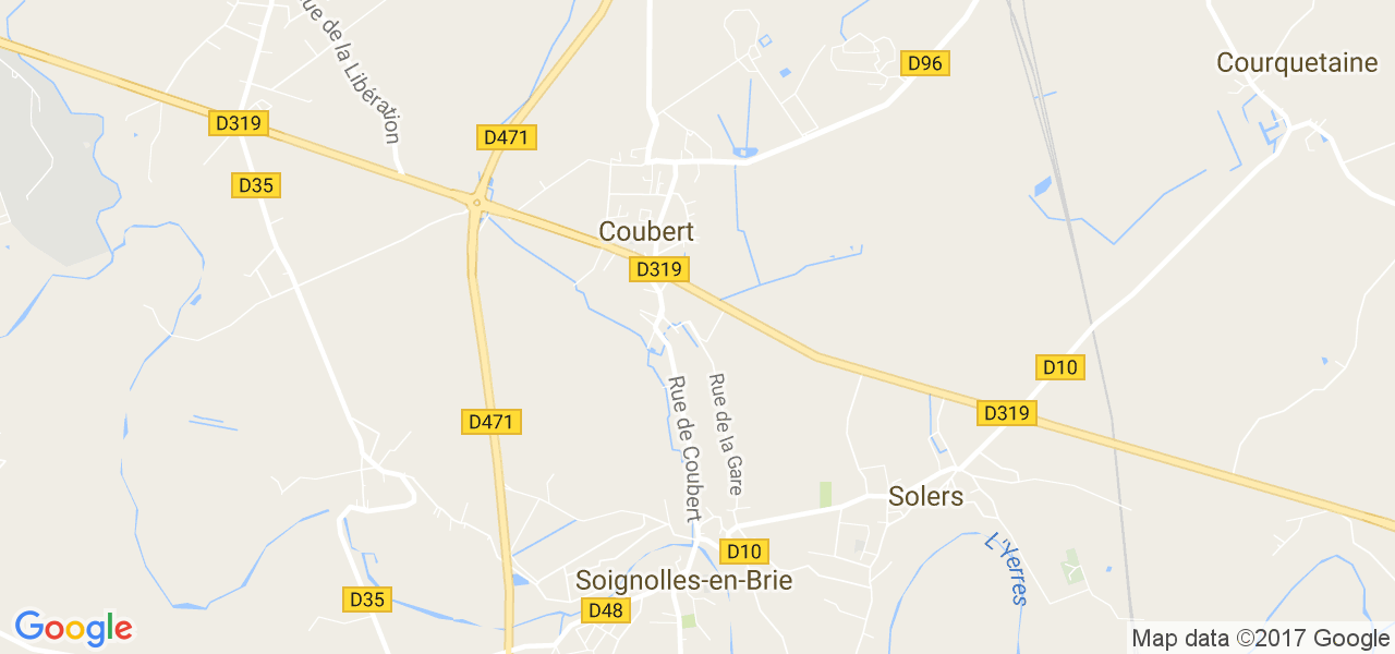 map de la ville de Coubert