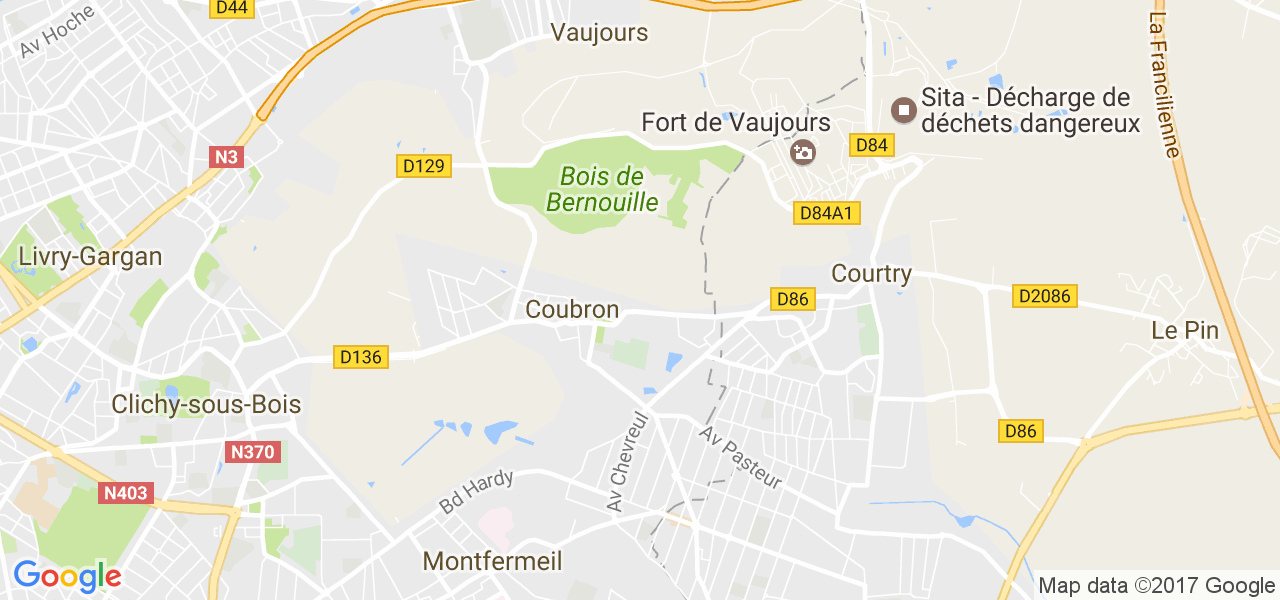 map de la ville de Coubron