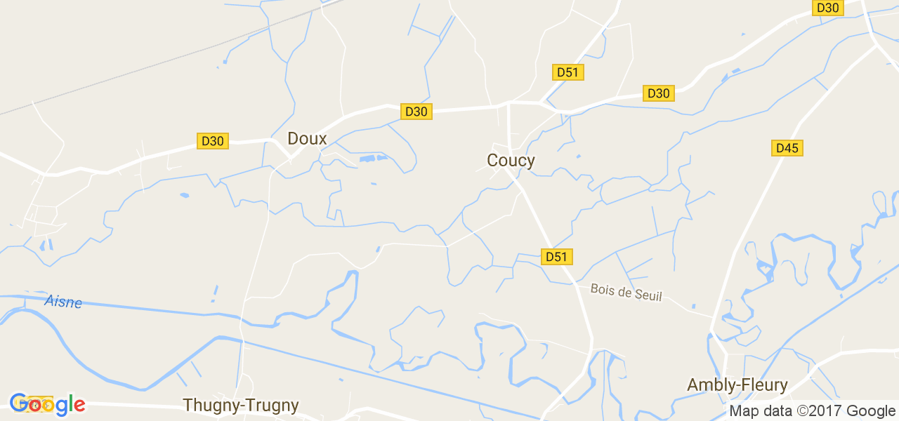 map de la ville de Coucy