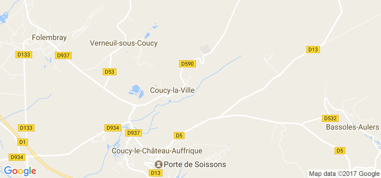 map de la ville de Coucy-la-Ville