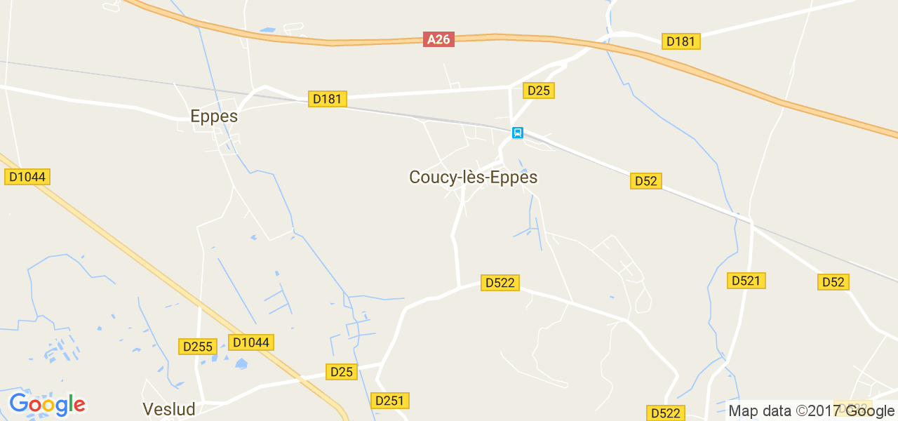 map de la ville de Coucy-lès-Eppes