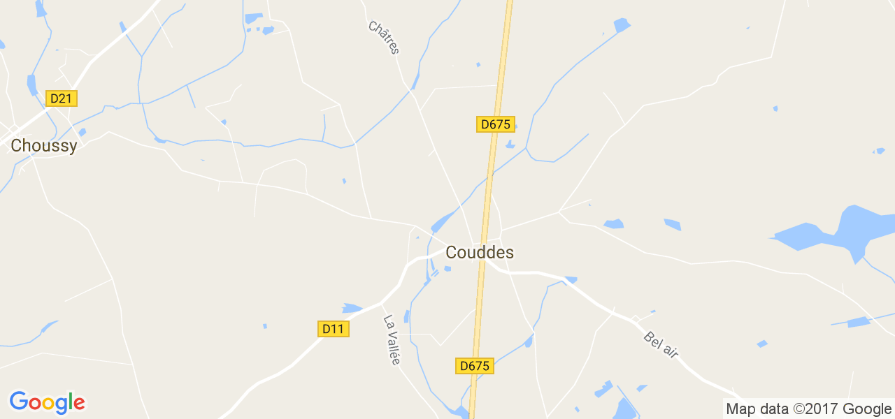 map de la ville de Couddes