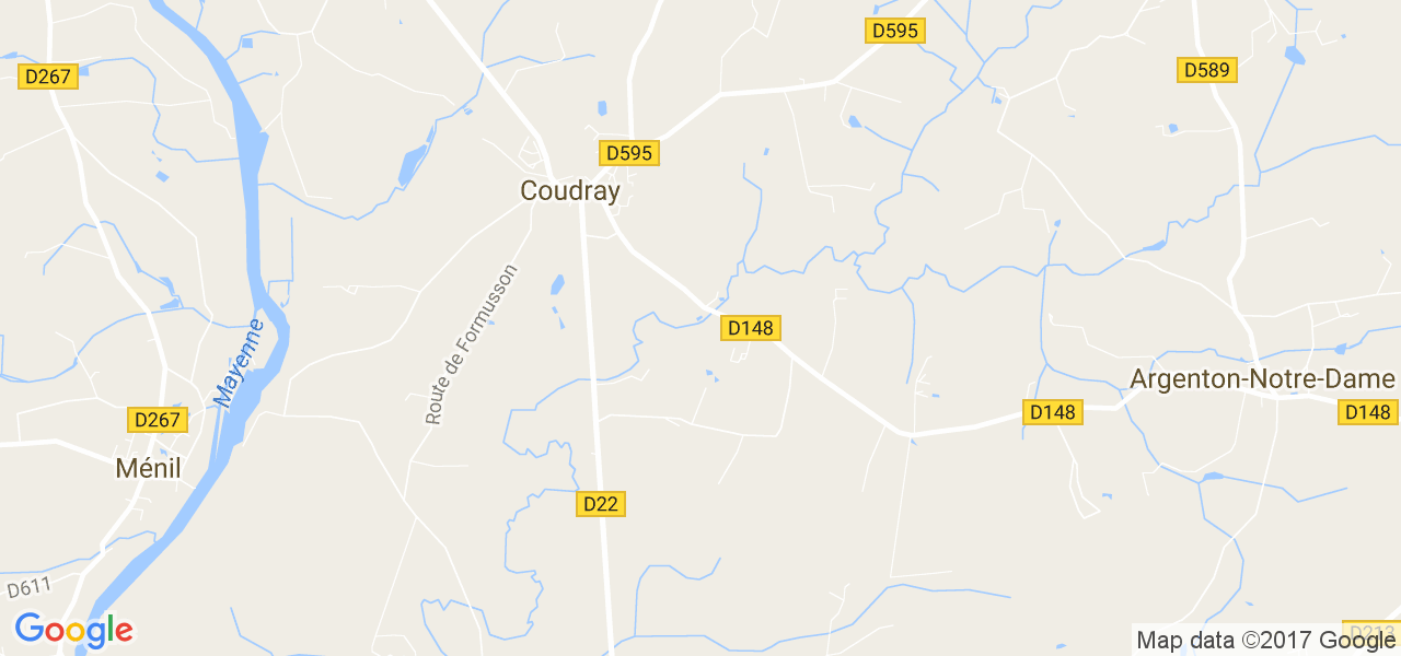 map de la ville de Coudray