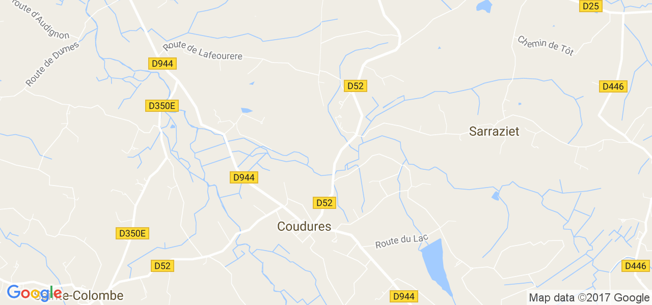 map de la ville de Coudures