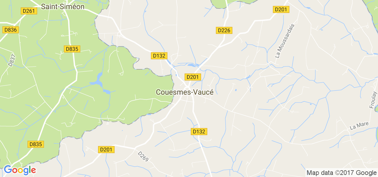 map de la ville de Couesmes-Vaucé