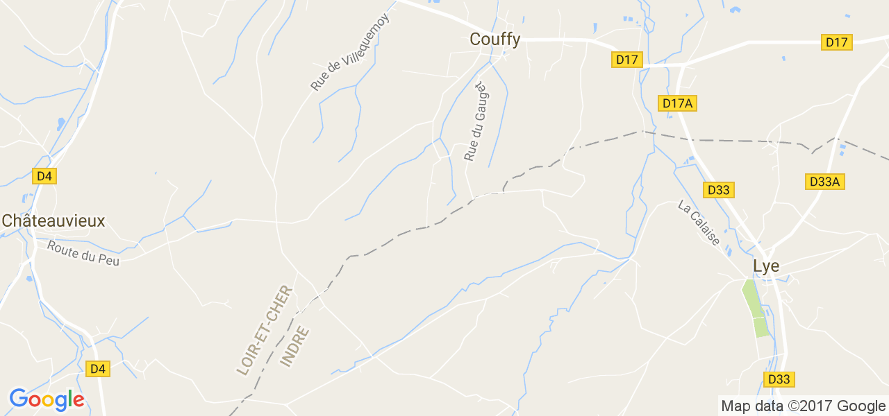 map de la ville de Couffy