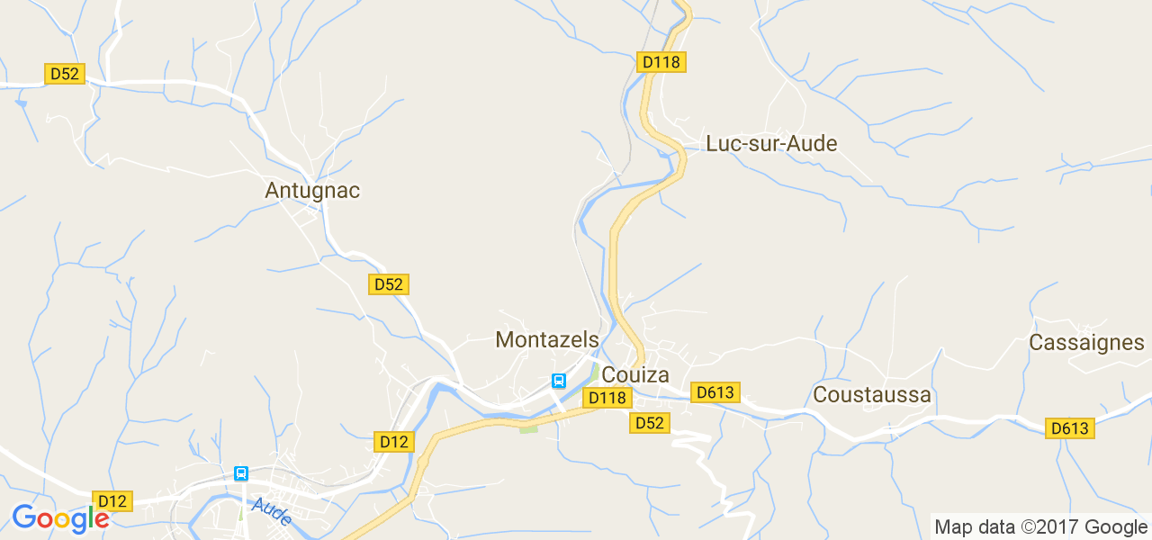 map de la ville de Couiza