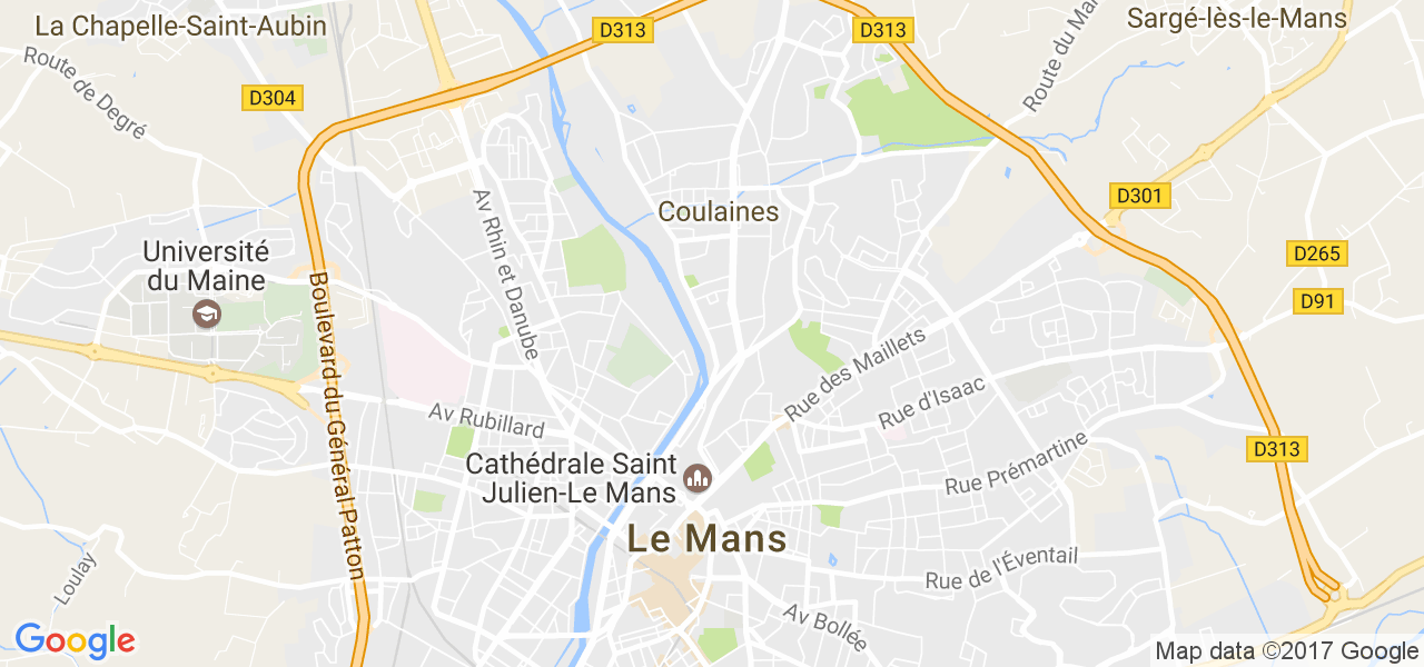 map de la ville de Coulaines