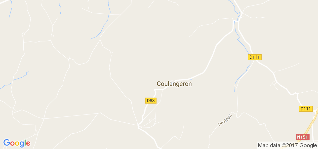 map de la ville de Coulangeron