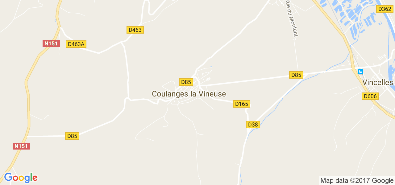 map de la ville de Coulanges-la-Vineuse