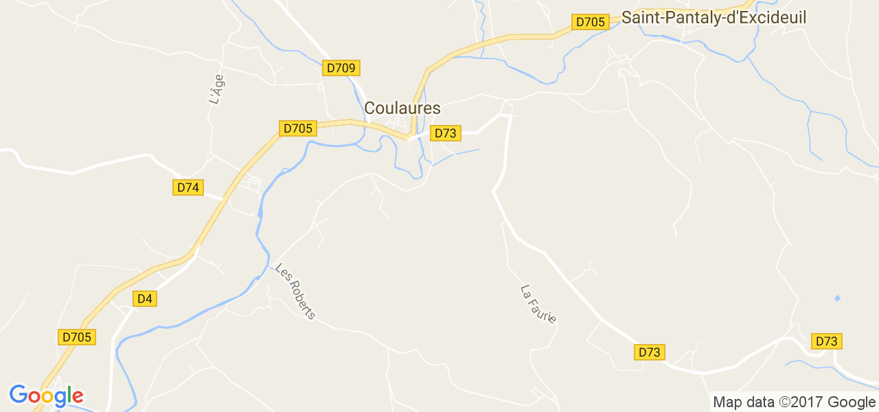 map de la ville de Coulaures