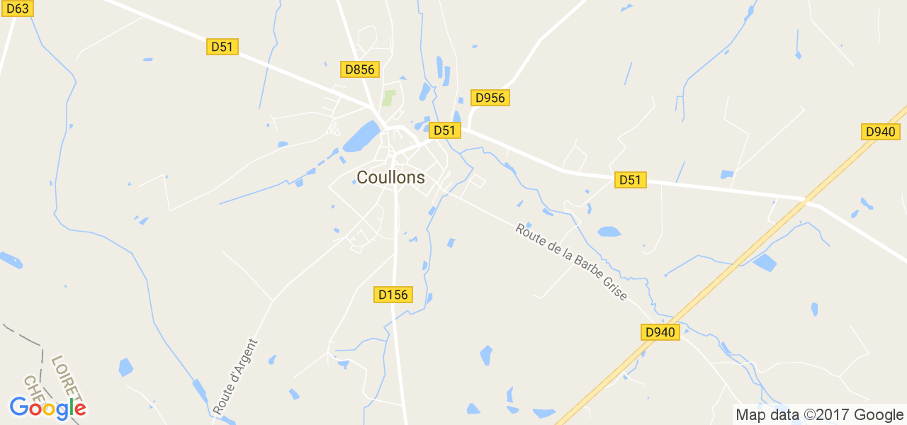 map de la ville de Coullons