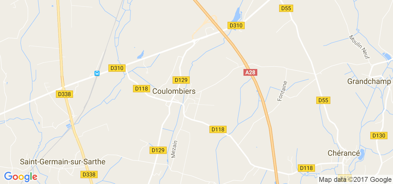 map de la ville de Coulombiers