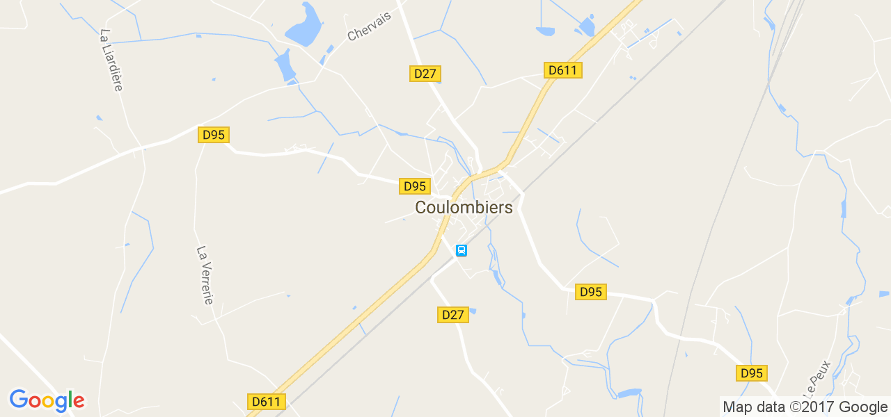 map de la ville de Coulombiers