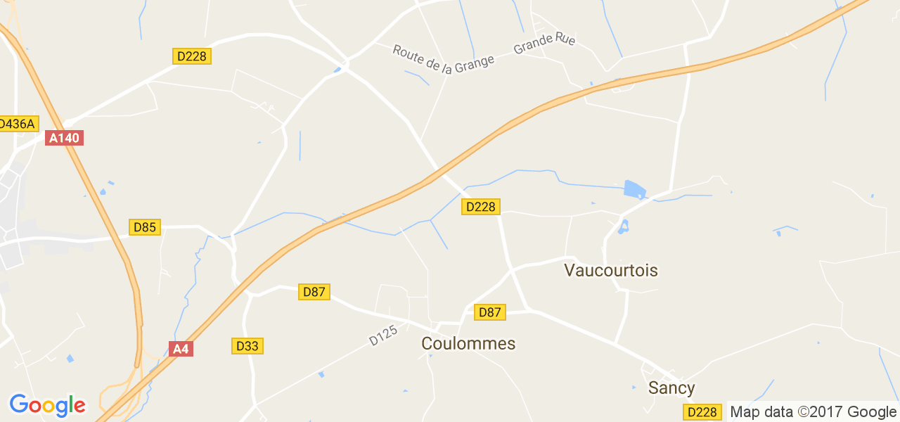 map de la ville de Coulommes