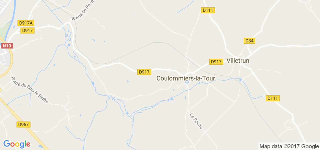 map de la ville de Coulommiers-la-Tour