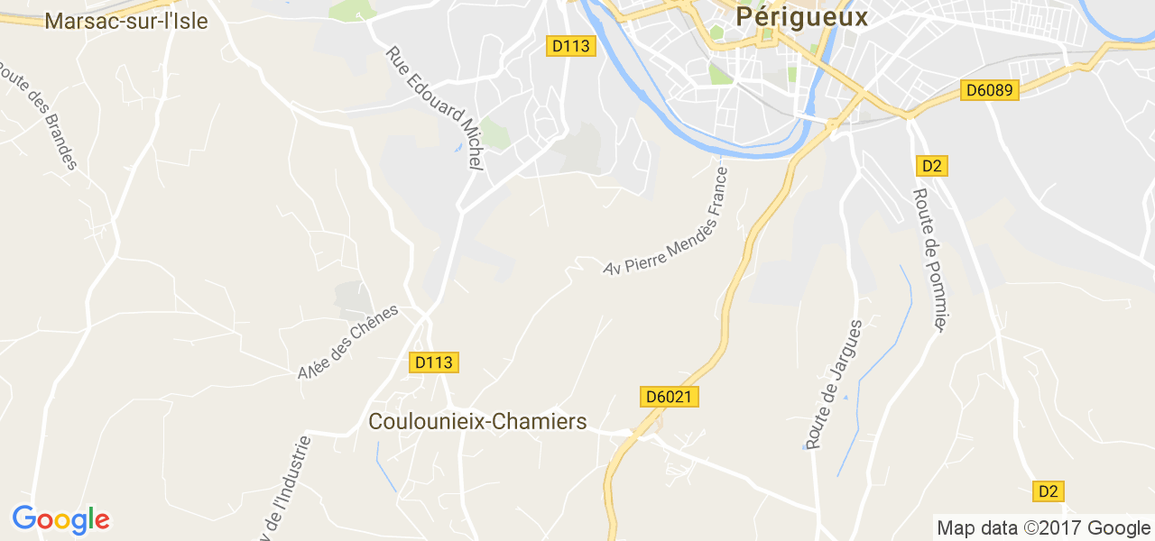 map de la ville de Coulounieix-Chamiers